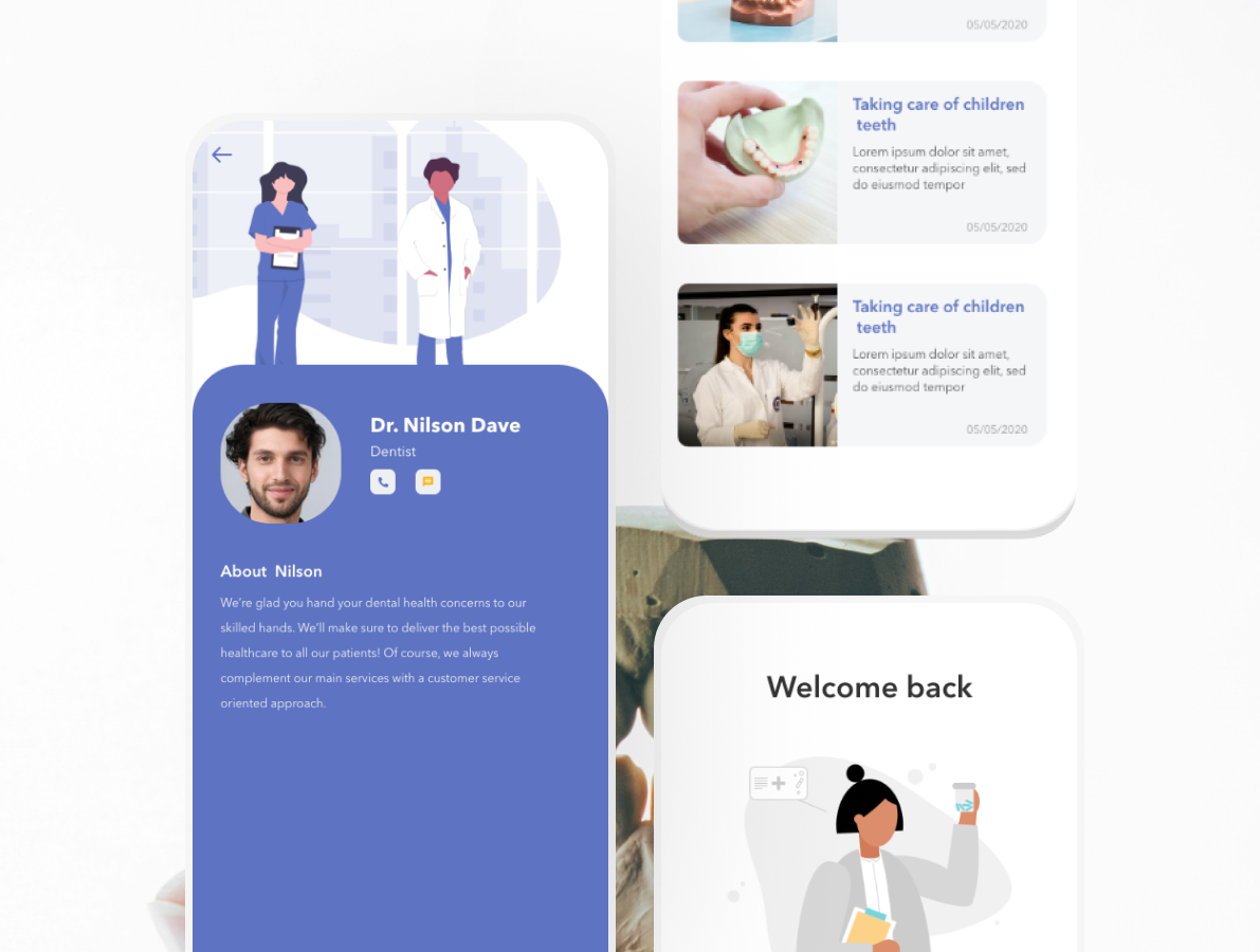 Dental - Mobile app design by Blerton Shala